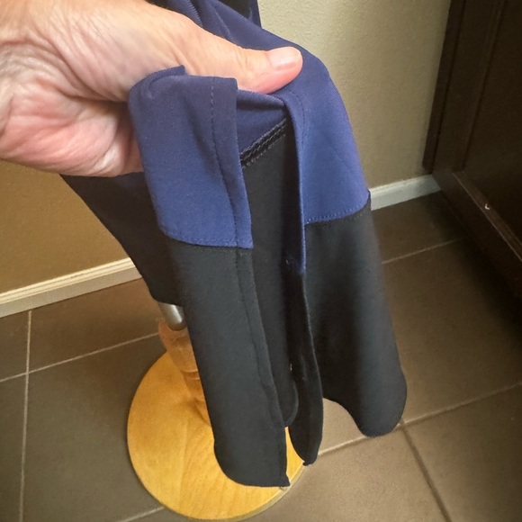 WHITE HOUSE BLACK MARKET Color Block Black Noble Blue Maxi Dress Size Small EUC - Picture 12 of 14